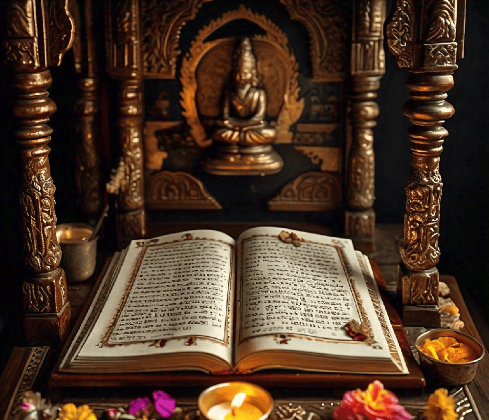 sacred Hindu text, such as the Bhagavad Gita.
